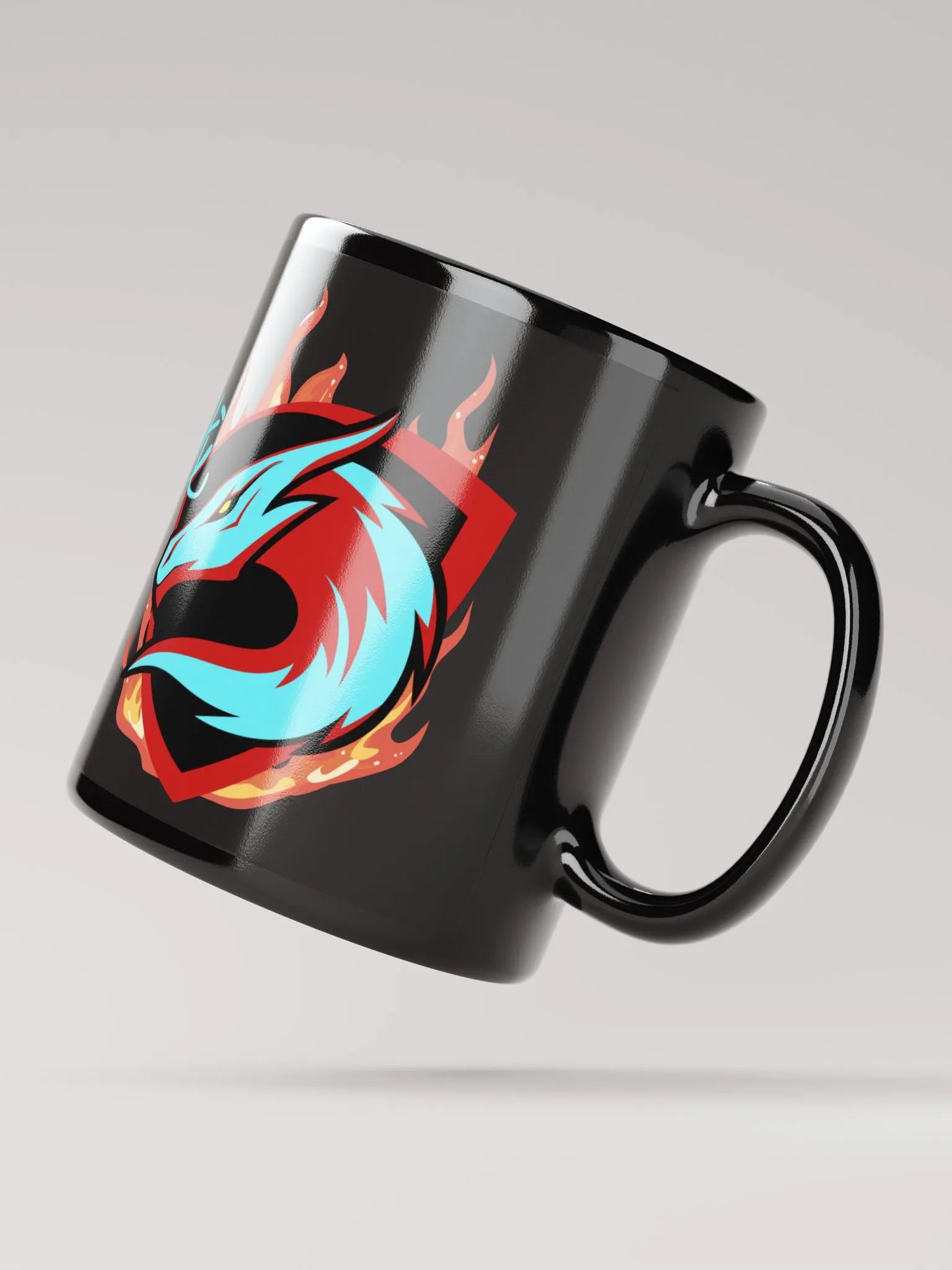 Dragon Emblem Black Glossy Mug product image (5)