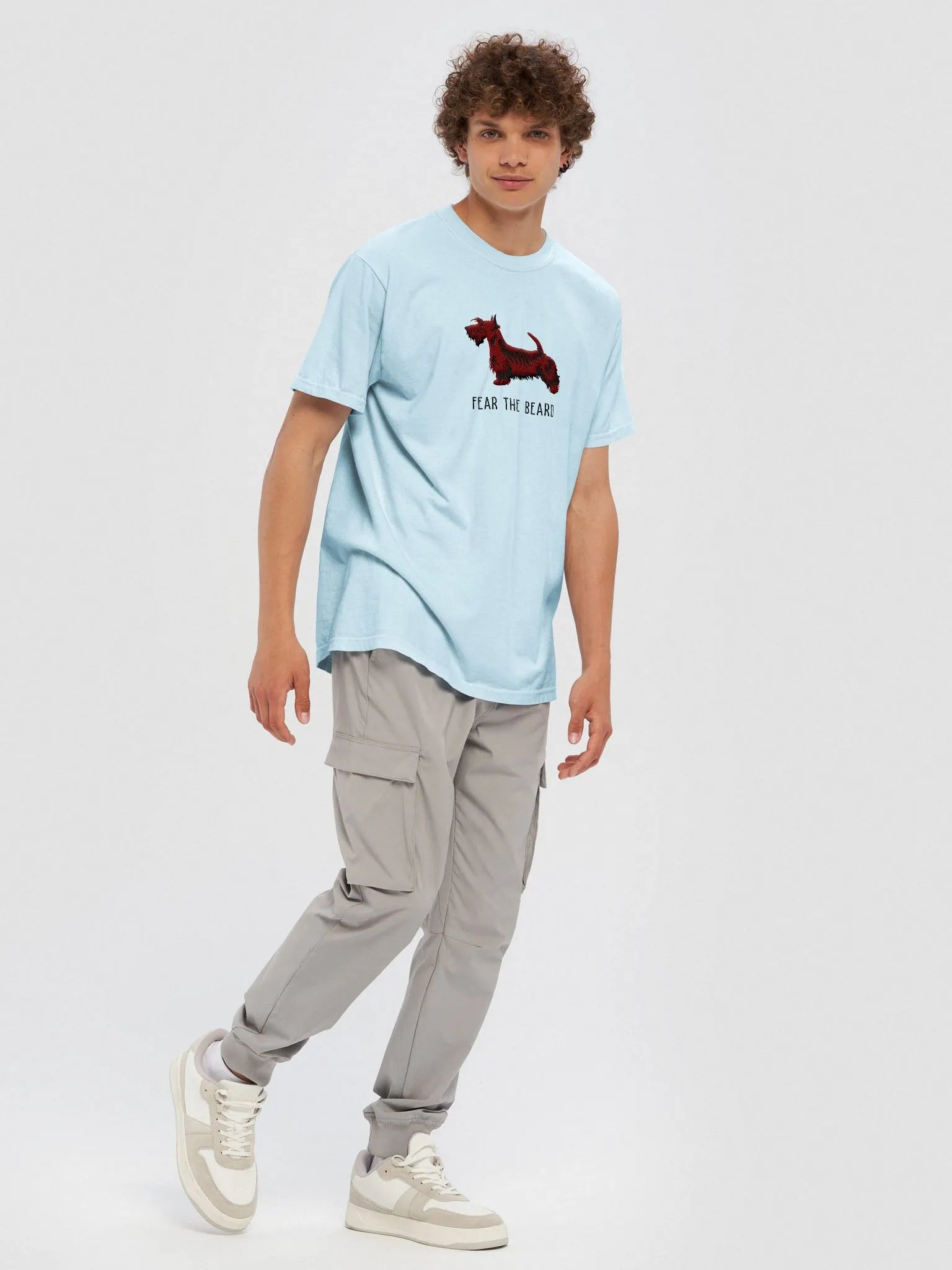 Fear the Beard T-Shirt(Embroidered) of a Scottish Terrier(Brown) product image (10)