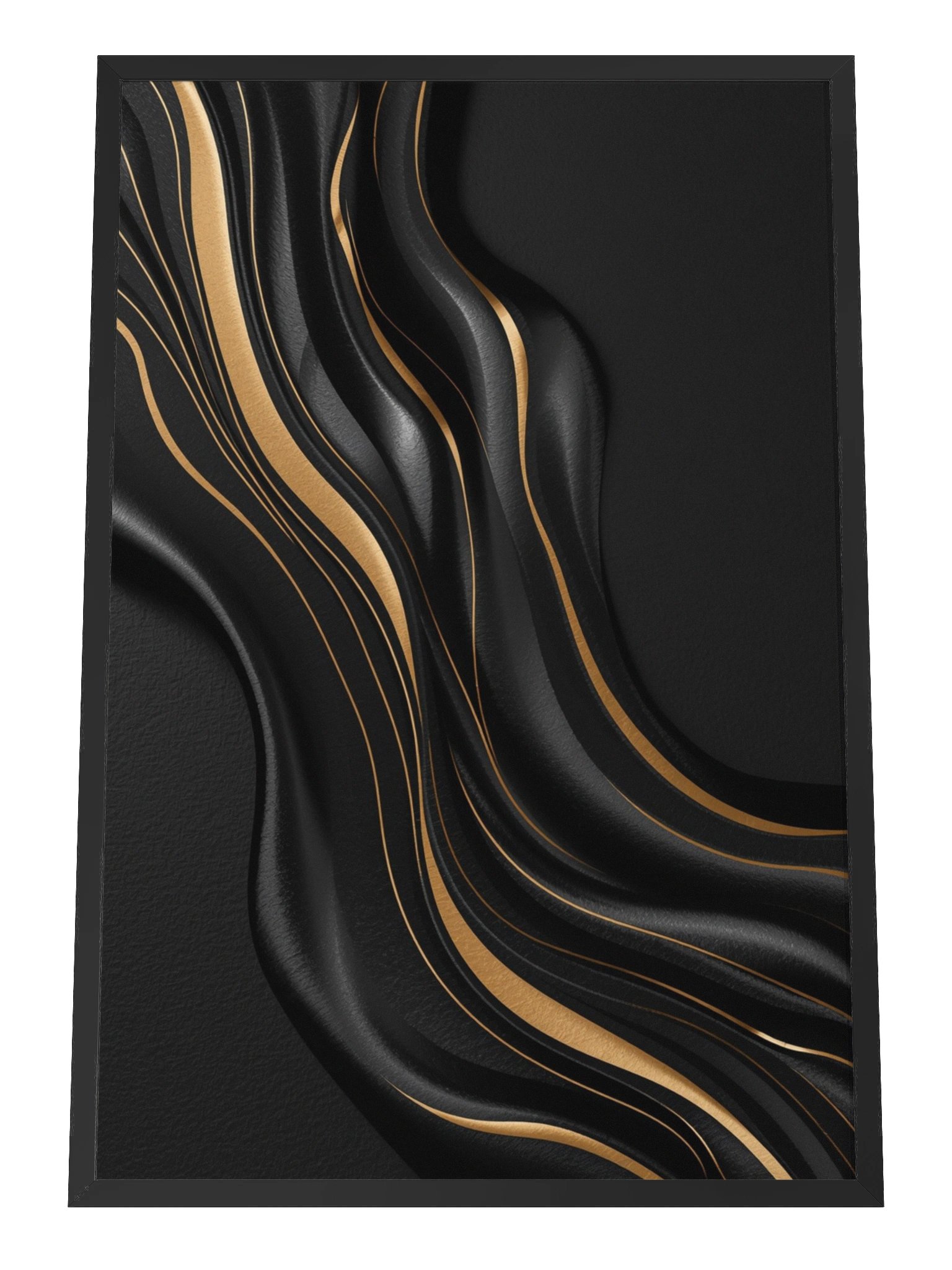 Midnight Gold Flow – Luxury Abstract Wall Art Print - 61×91 cm product image (1)