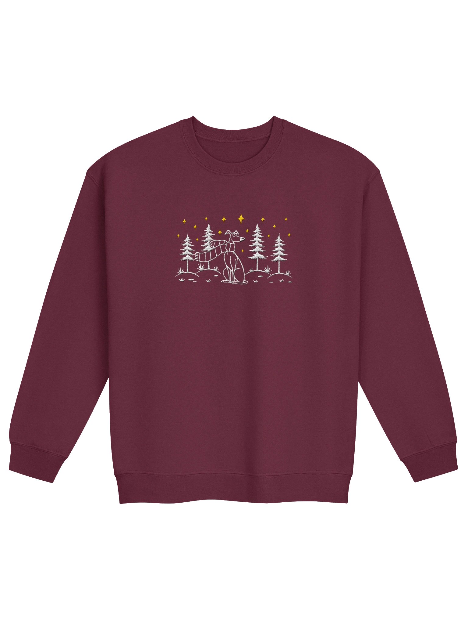 Greyhound Winter/Christmas Line Art Design Embroidered Sweatshirt product image (3)