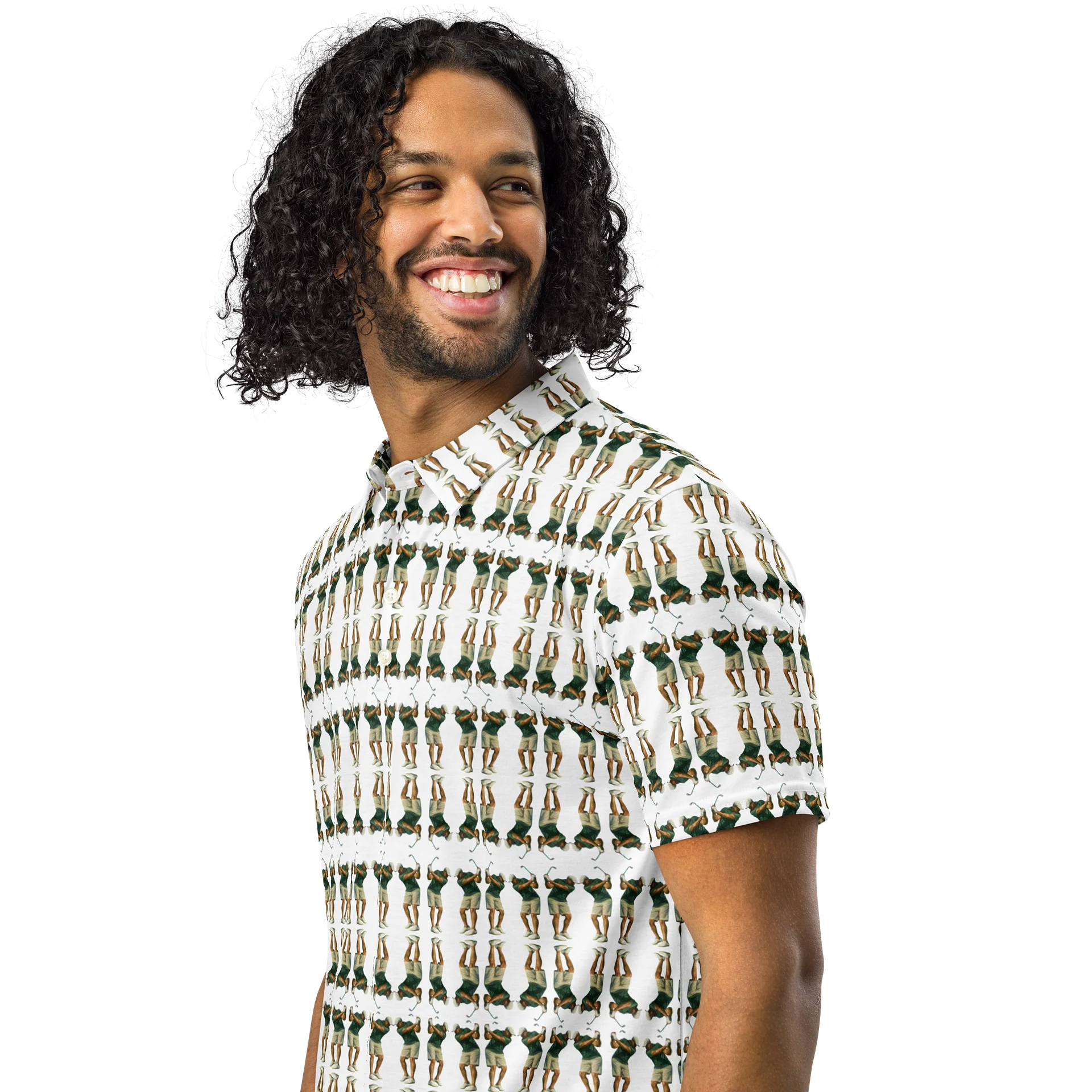 Abstract Pro Swing: Geometrischer Golf-Allover Men's Polo product image (3)