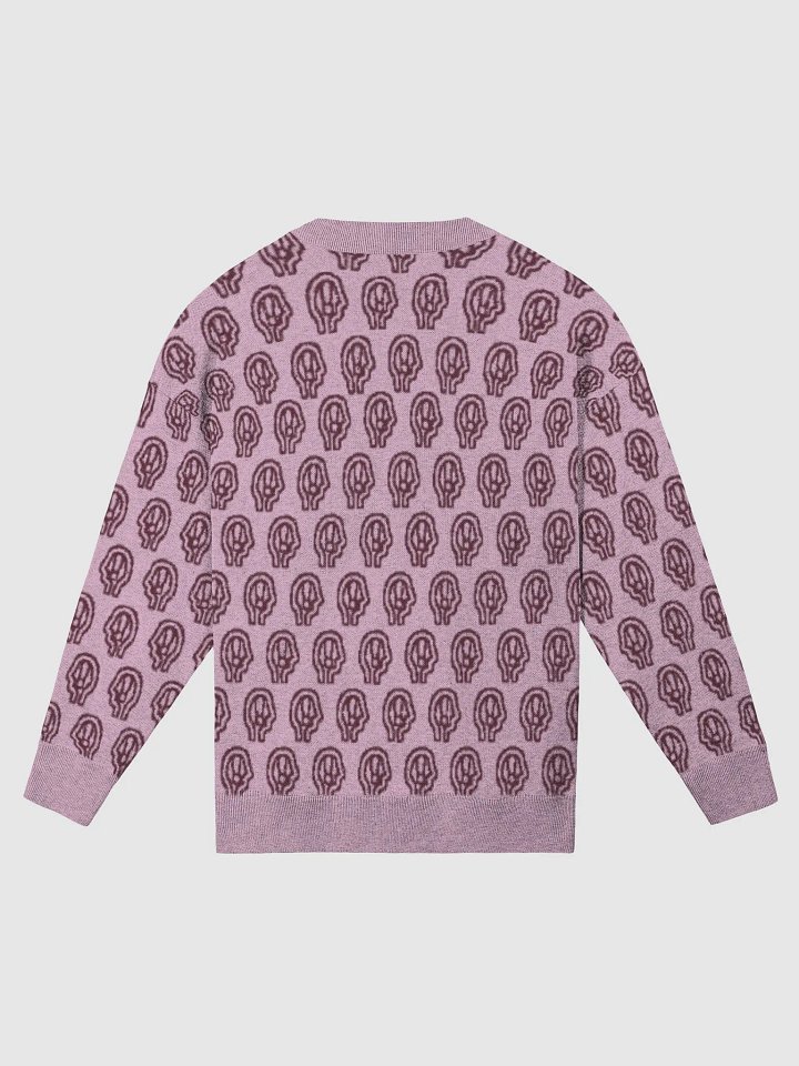 EXCLAIMING MENTALLY (repeating design, lilac and maroon) relaxed knitwear crewneck product image (6)
