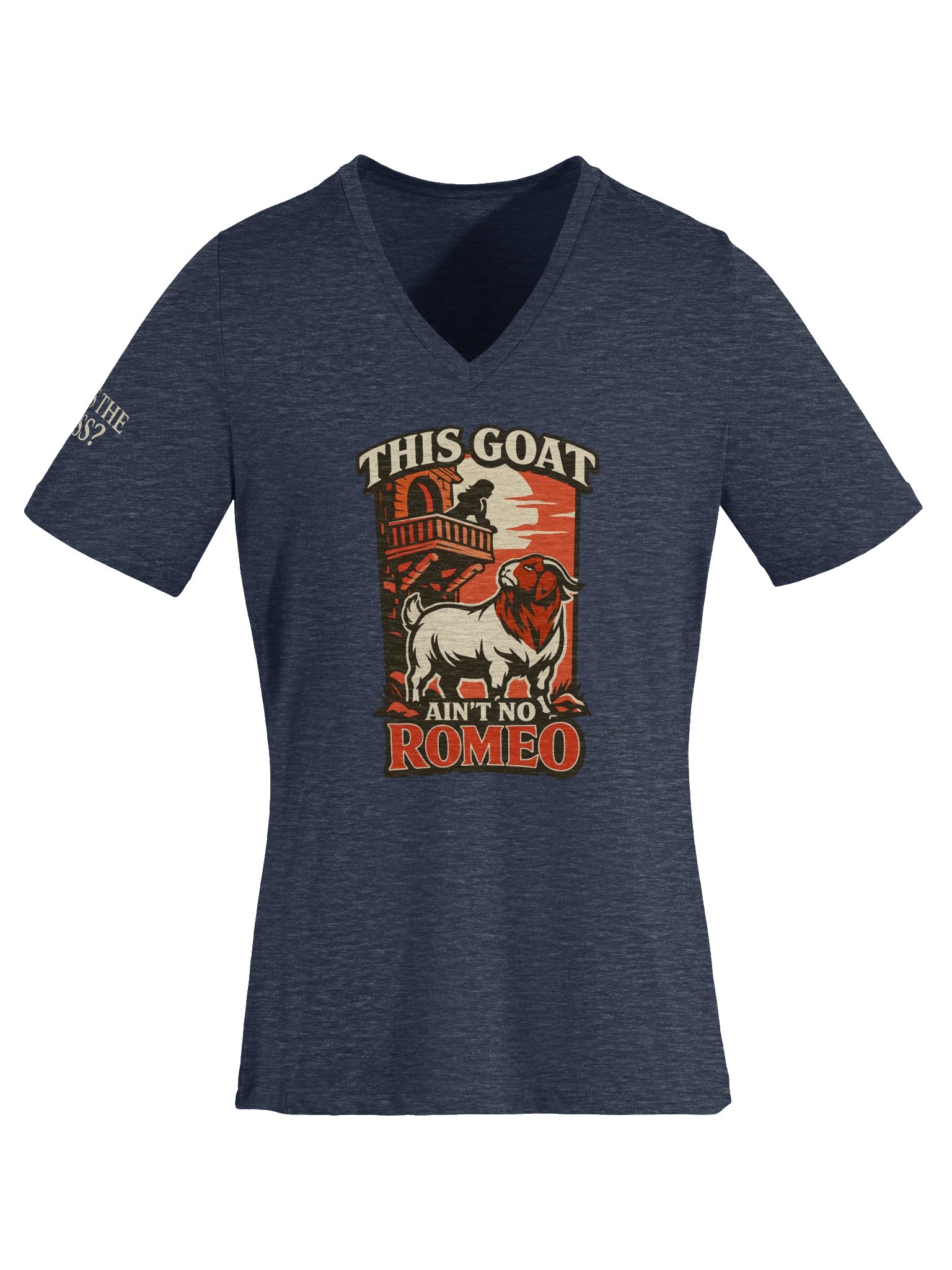 ROUND 44: THIS GOAT AIN'T NO ROMEO WOMEN'S V-NECK product image (6)
