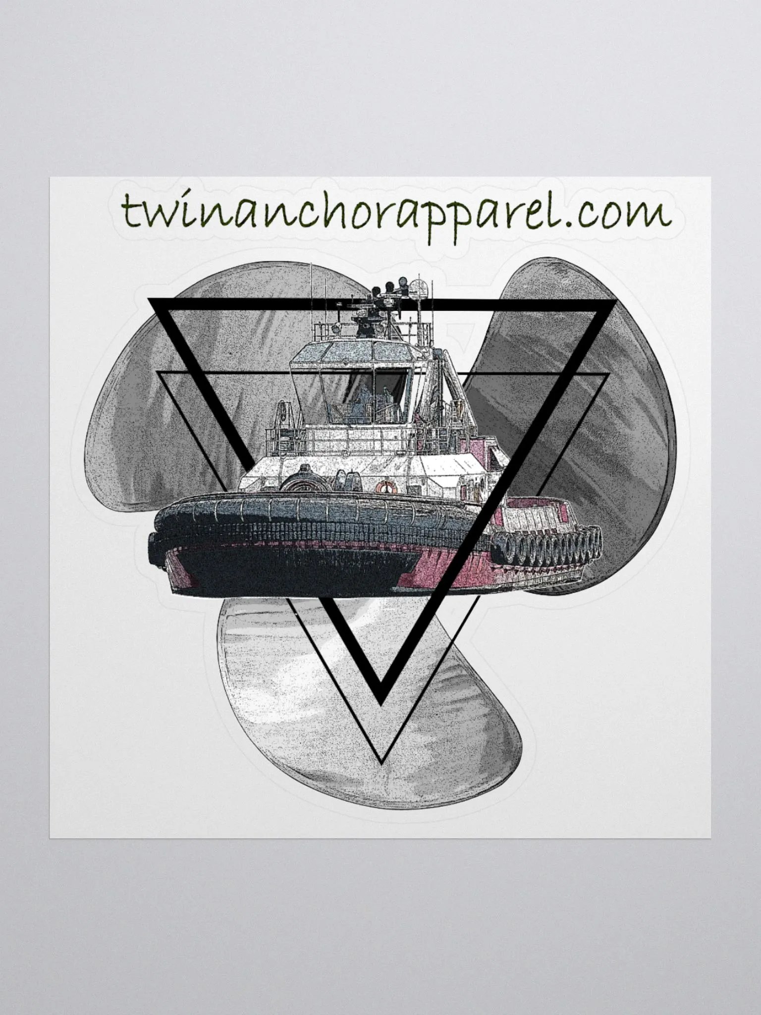 Three blade prop triangle Athena tug Kiss Cut Stickers product image (1)