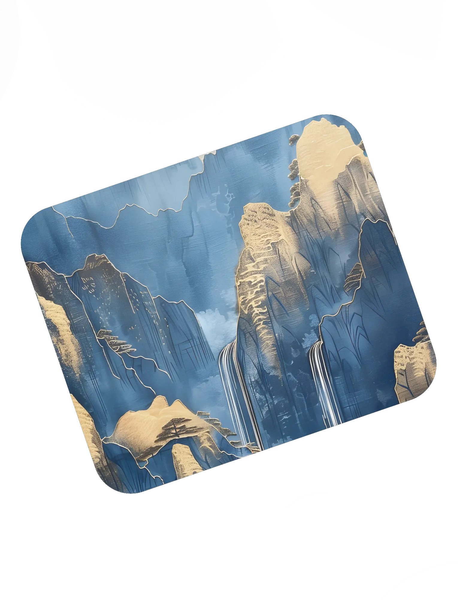 Blue and Gold Mountains Mouse Pad by Treasure Pie product image (1)