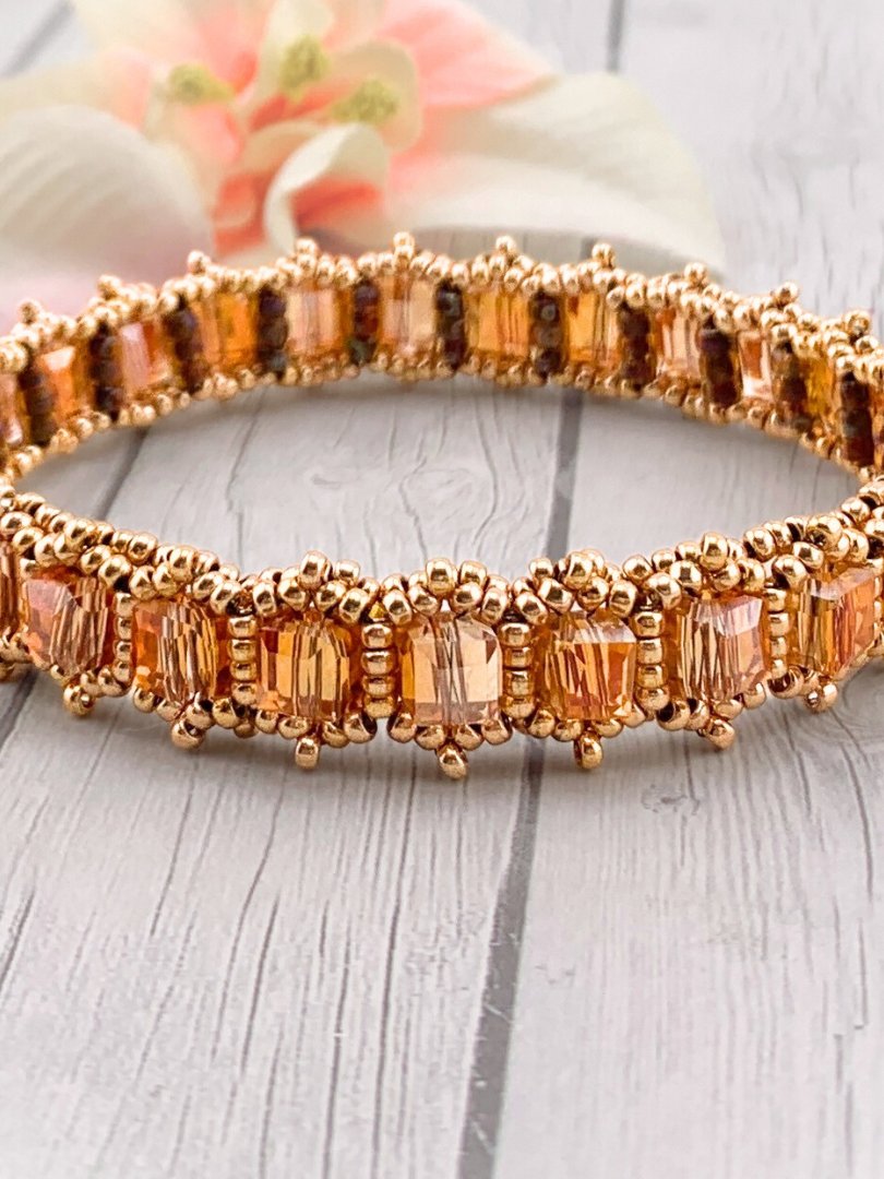 Beading Pattern - Crystal Cube Bangle Bracelet - 6mm product image (2)
