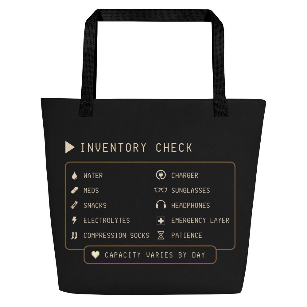 Inventory Check Tote Bag | Chronic Illness Spoonie & Disabled Gamer Bag product image (1)