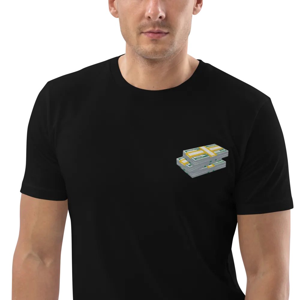 dollar stacks embroidered t-shirt - 100% cotton product image (8)