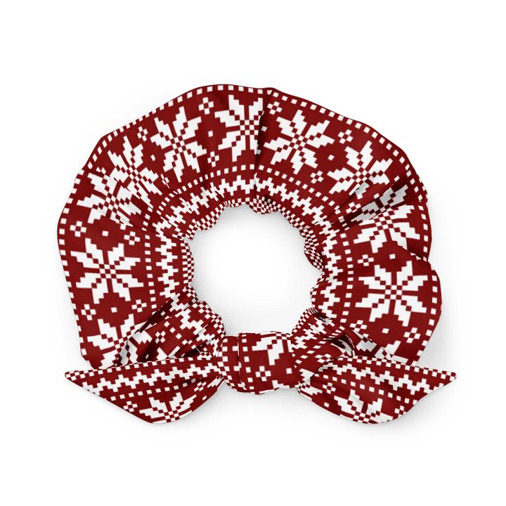 Winterberry Red Snowflake Scrunchie with Bow product image (1)