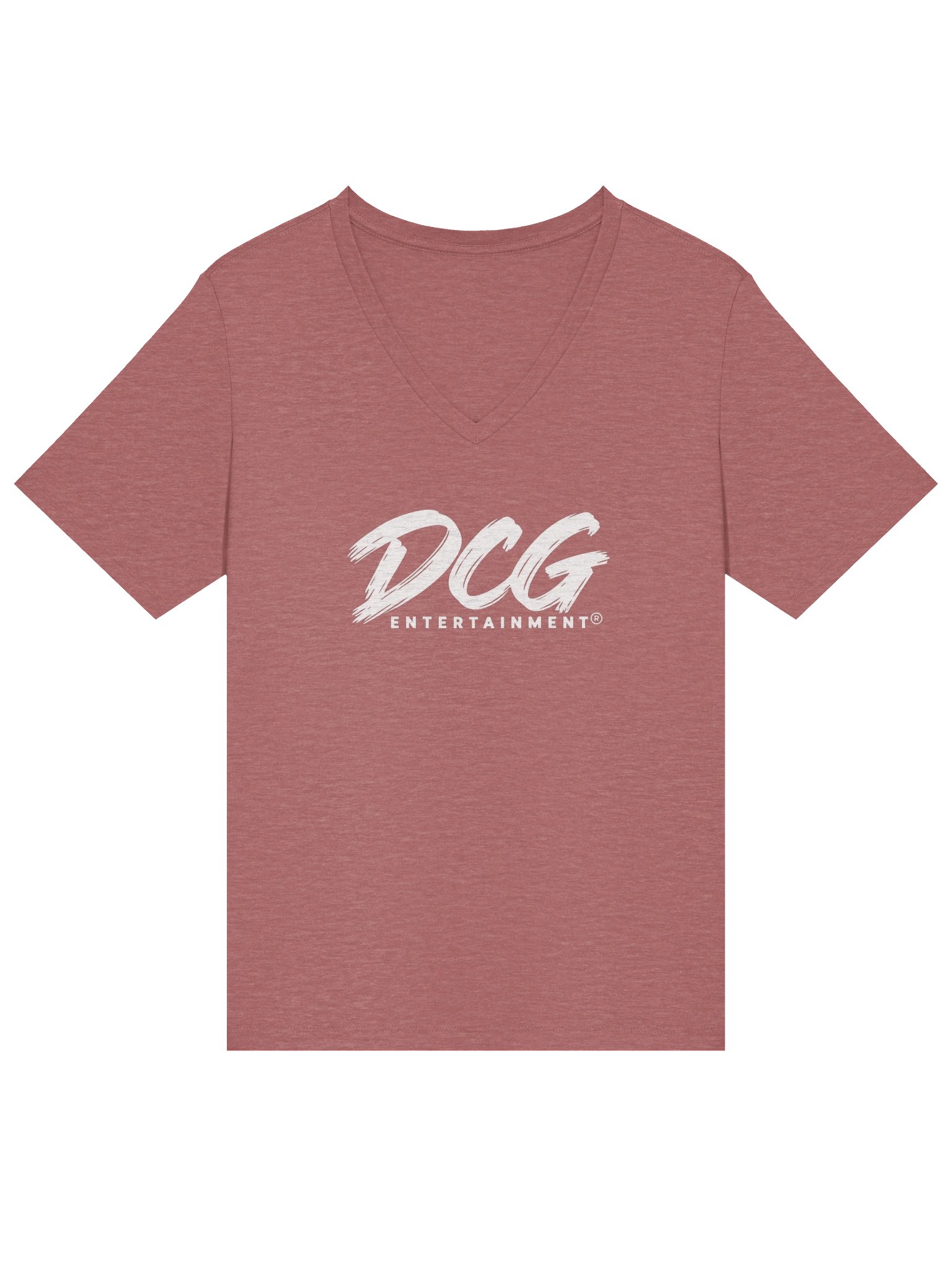DCG Signature Women’s Relaxed V-Neck T-Shirt – White Logo - Heather Mauver product image (3)
