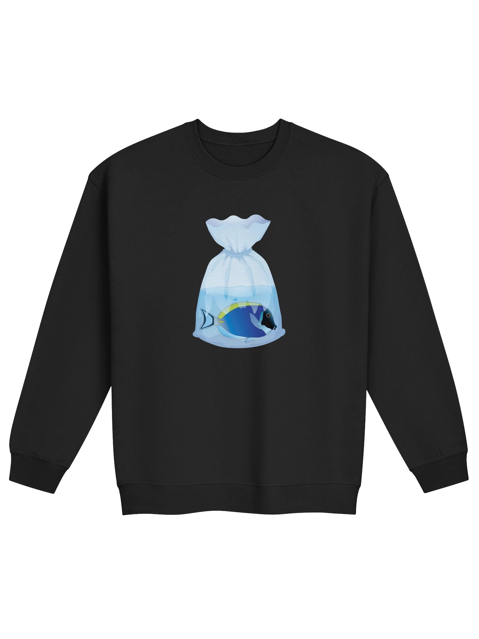 Powder Blue Tang Fish Bag Sweatshirt – Reef Tank Saltwater Aquarium Enthusiast Graphic Sweatshirt product image (3)