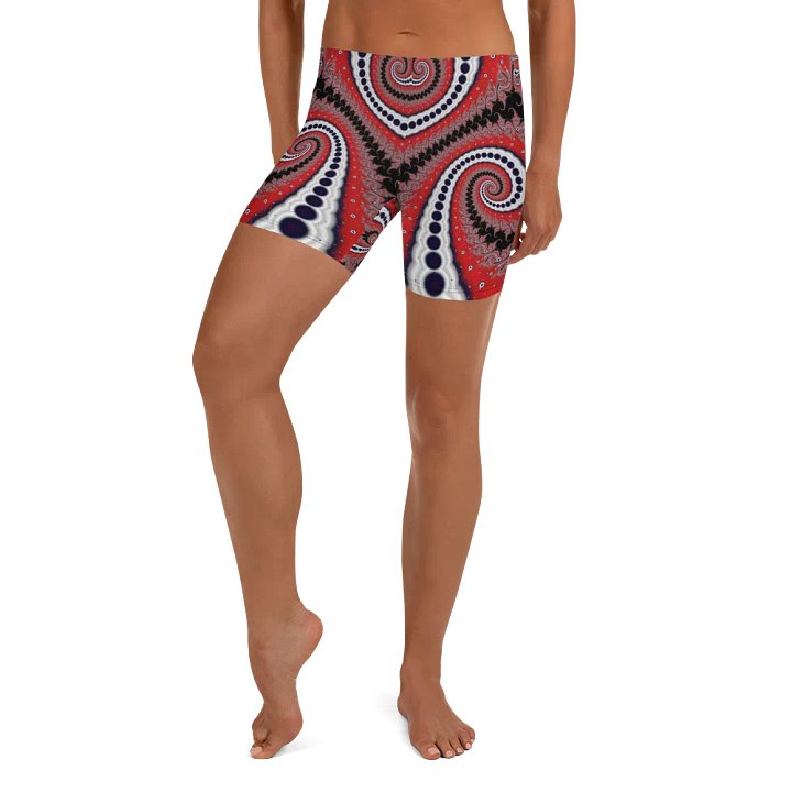 Fractal Bike Shorts - Red Velvet Goth product image (2)