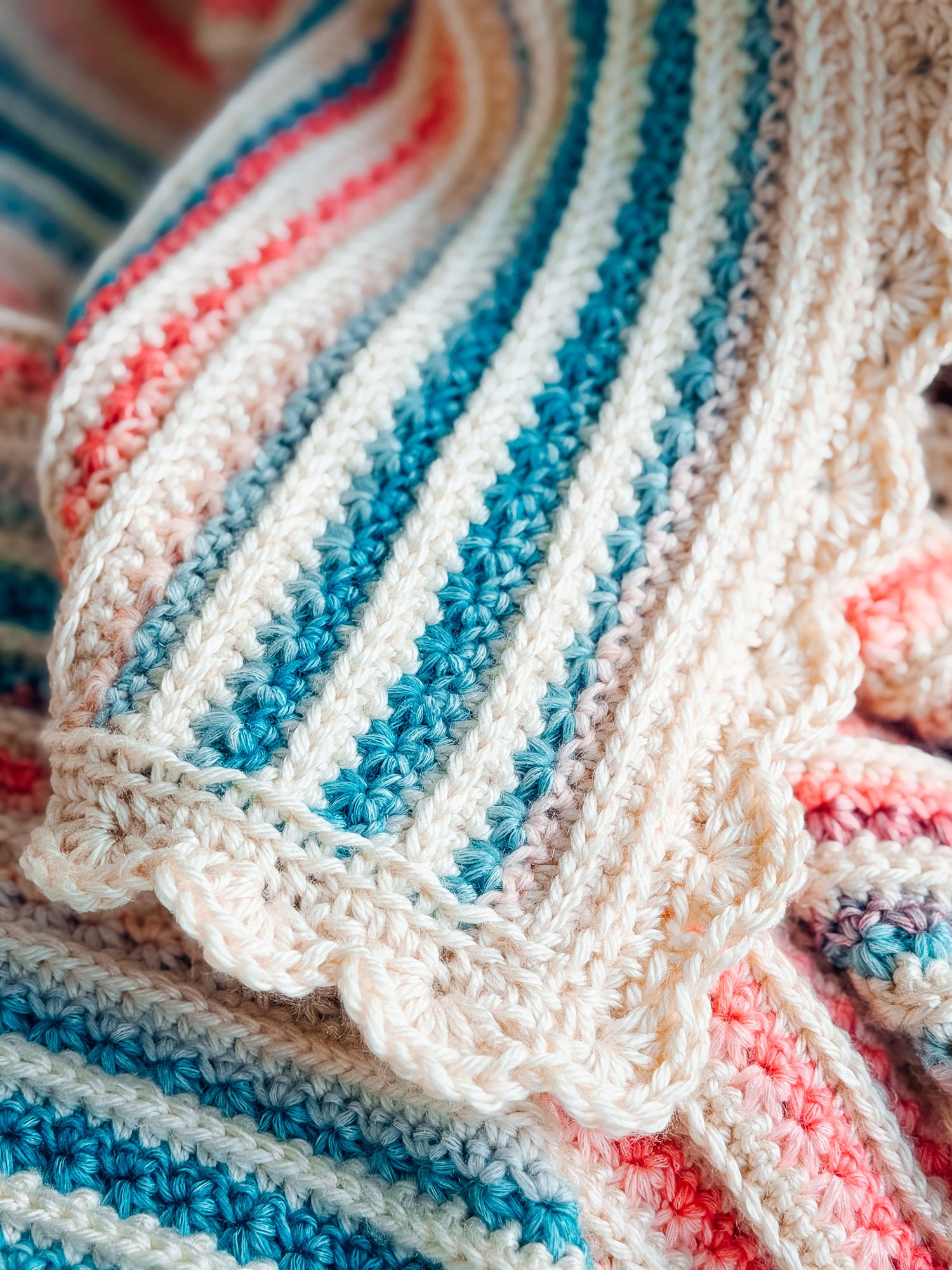 Striped Crochet Petal Loop Blanket product image (7)