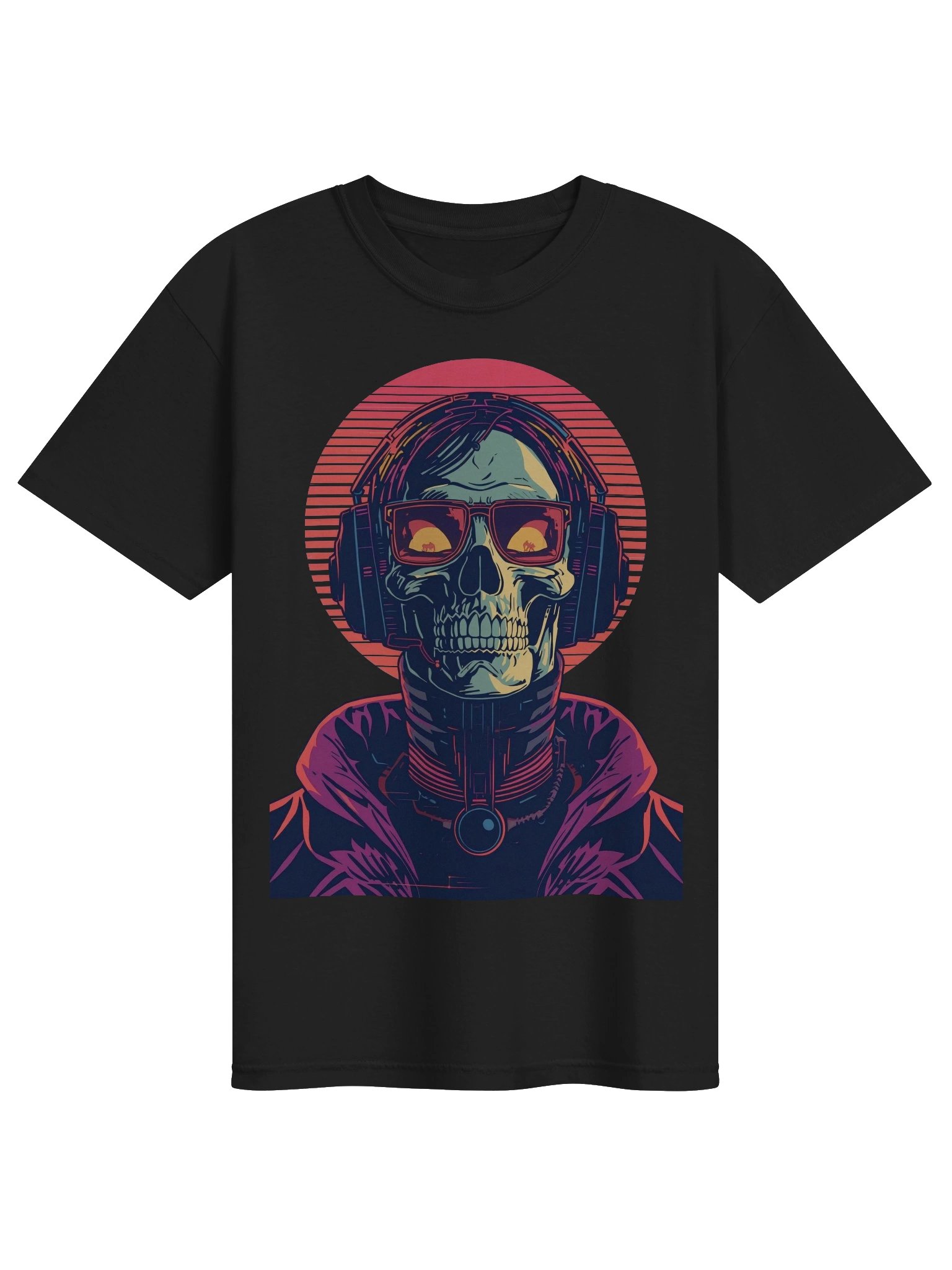 Neon DJ Skull Heavyweight T-Shirt product image (1)