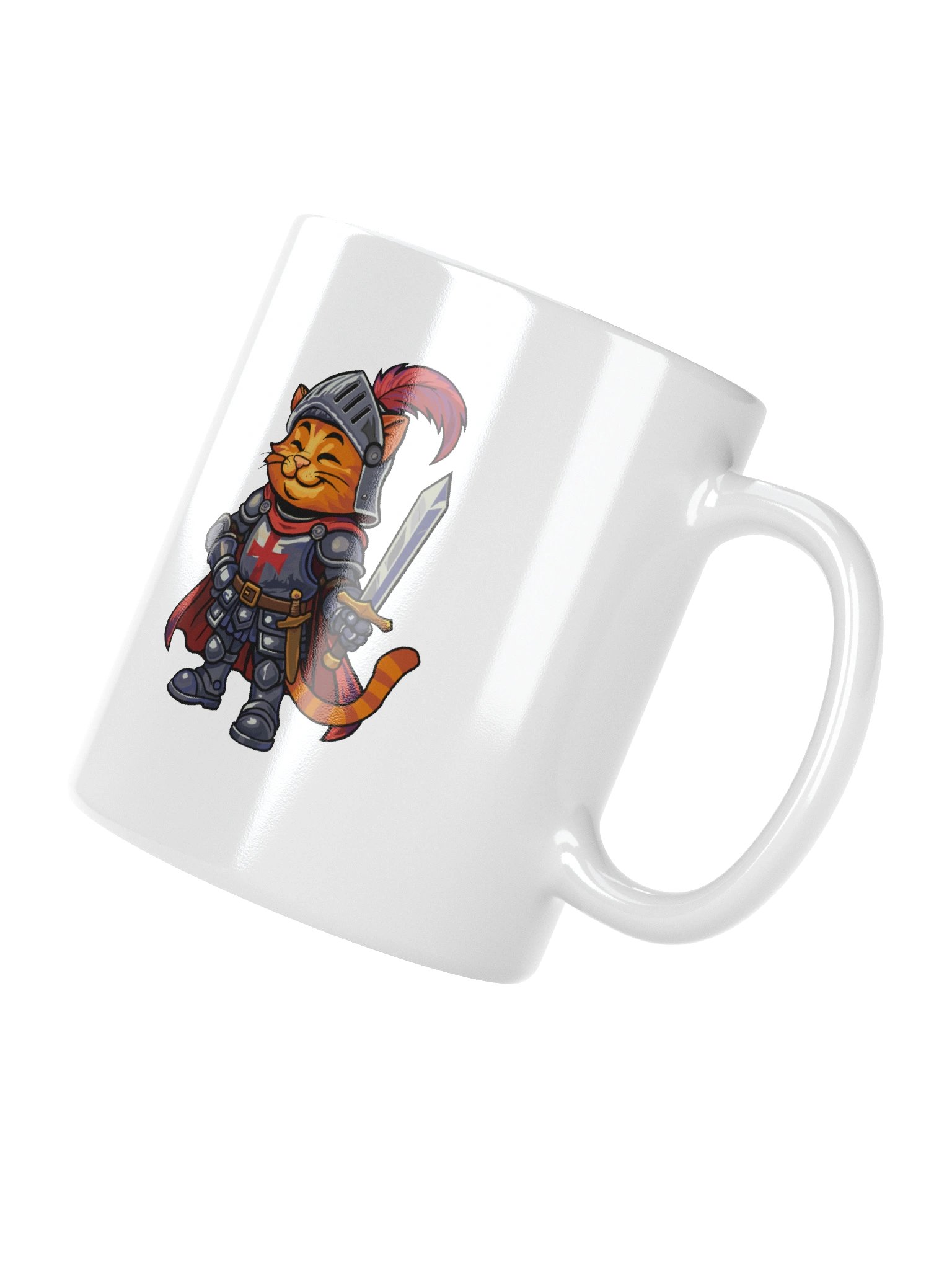 Crusader Knight Cat Mug - Ginger Cat with Sword product image (3)