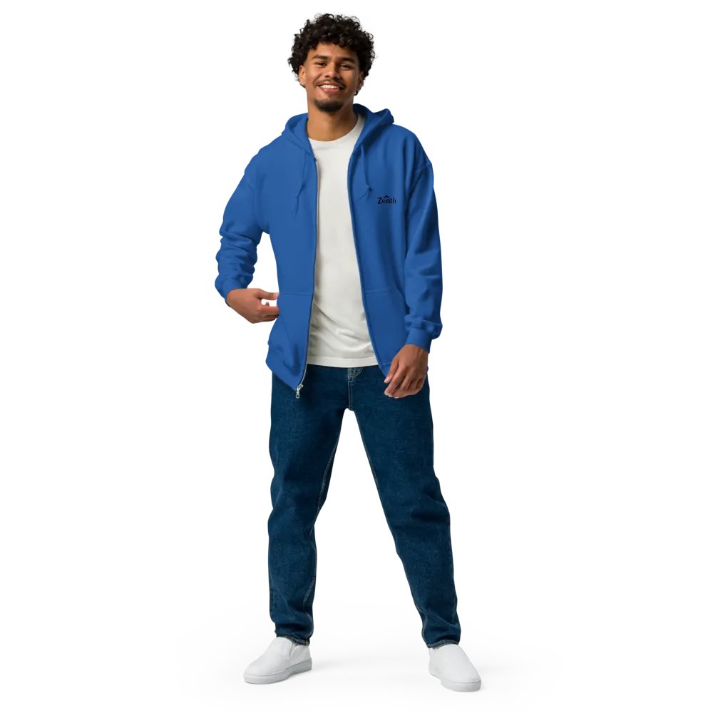 Unisex Heavy Blend Zip Hoodie with Zenith Script Design product image (2)