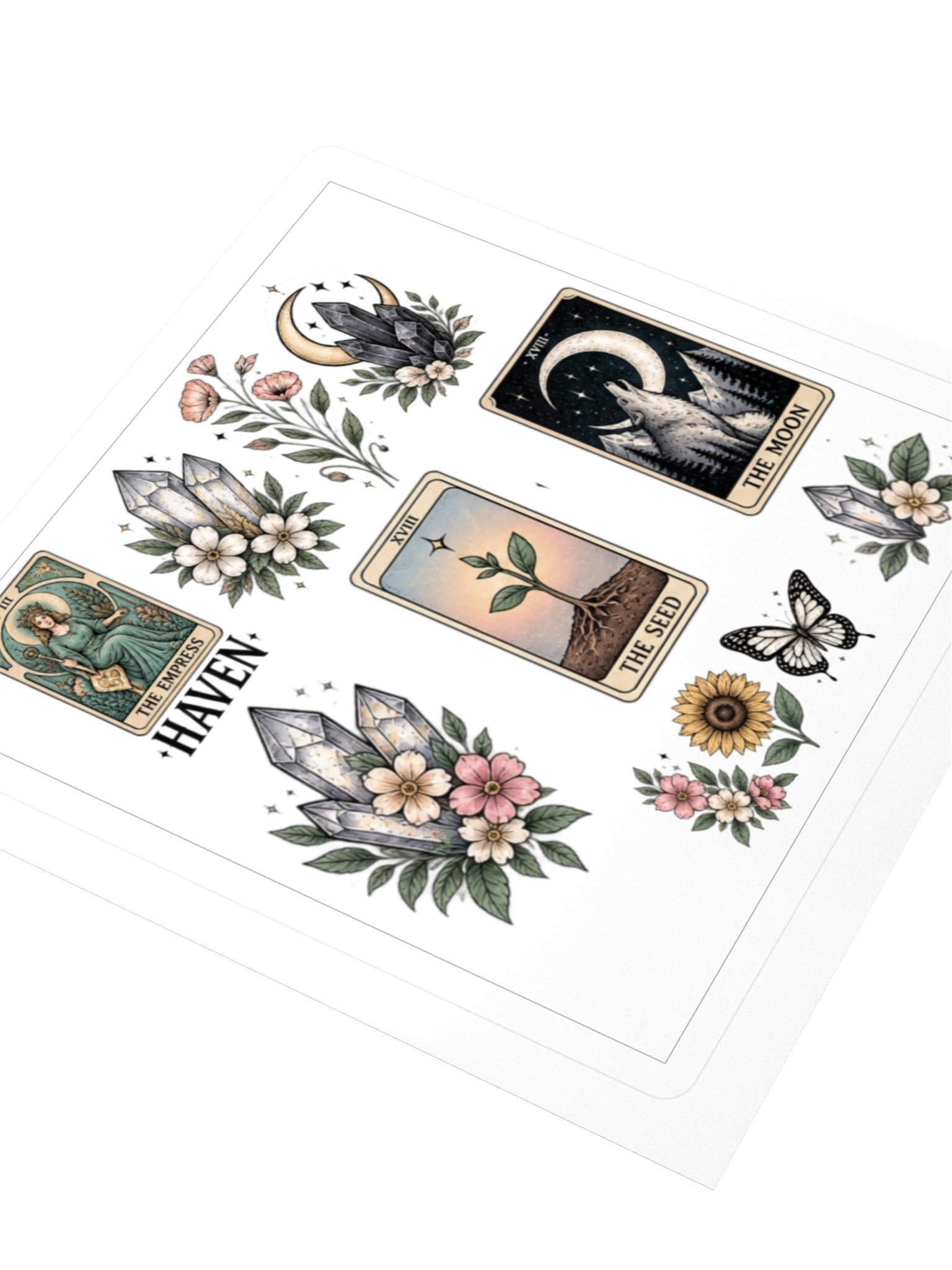 Haven Mystic Garden Sticker Sheet | Tarot, Crystals & Botanicals product image (6)