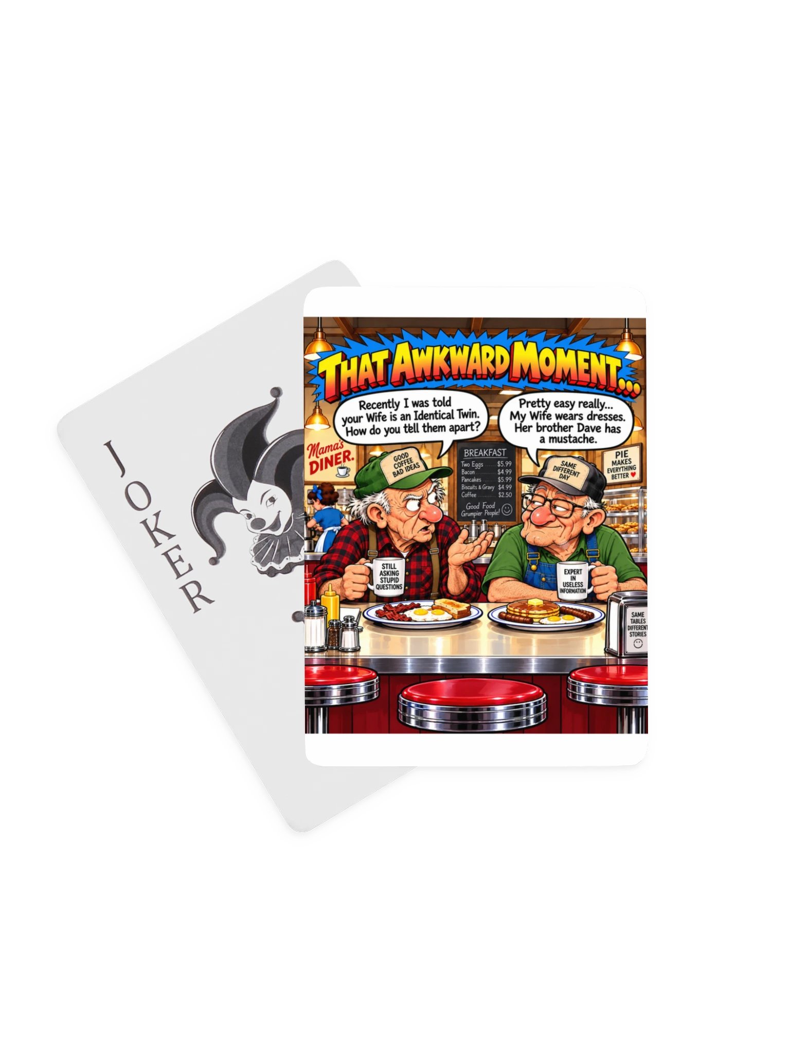 1 Earth Prints Two Old Men at the Diner Poker Playing Cards product image (1)