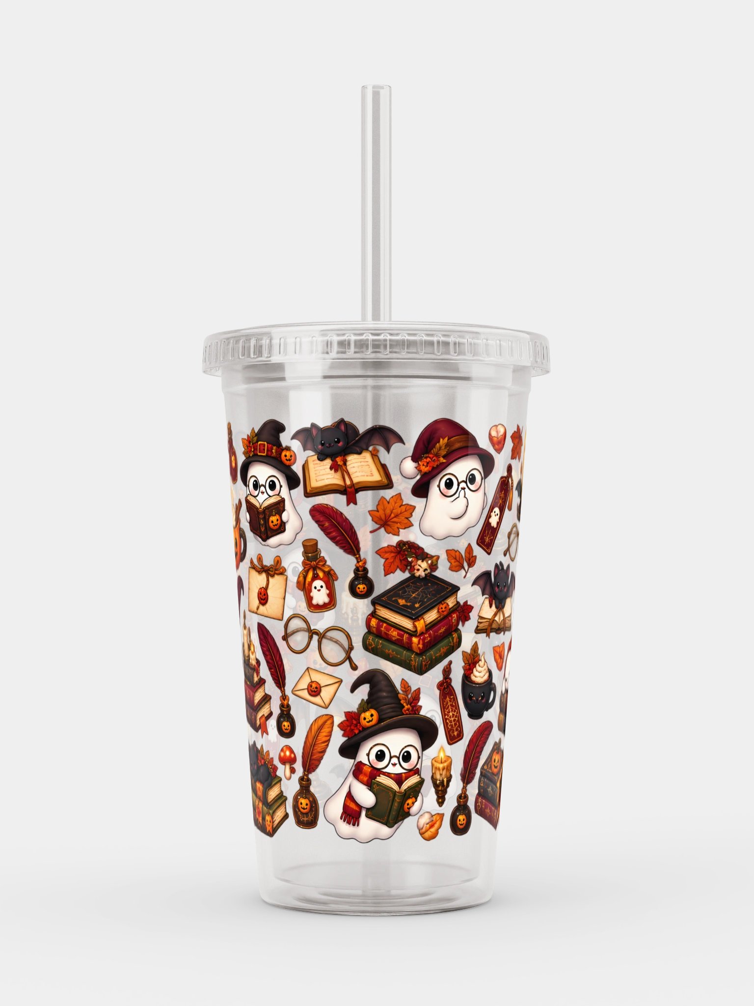 Halloween X Librarian Vibes Clear Dual Wall Tumbler 16 Oz (473 ml) product image (1)