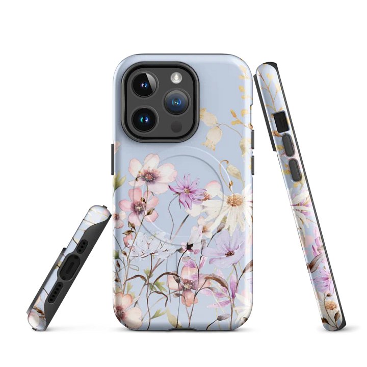 FLORAL GARDEN BLUE MagSafe® Tough Case for iPhone® product image (1)