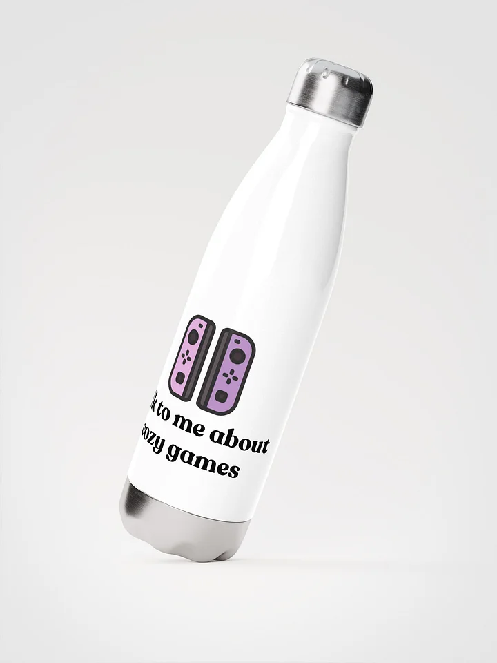 Talk to me about cosy games water bottle, white product image (2)