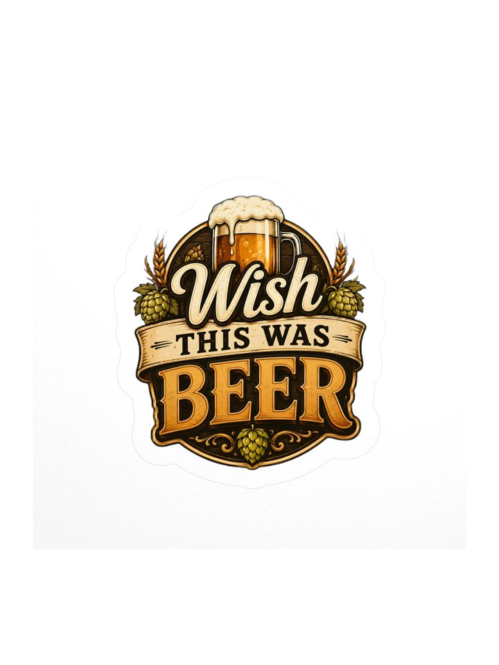 Wish This Was Beer Vintage Badge Sticker product image (1)