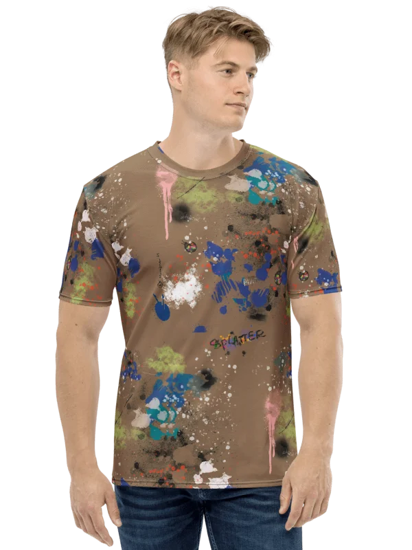 Unisex Crew Neck Poly Tee 'Mocha Splatter' product image (3)