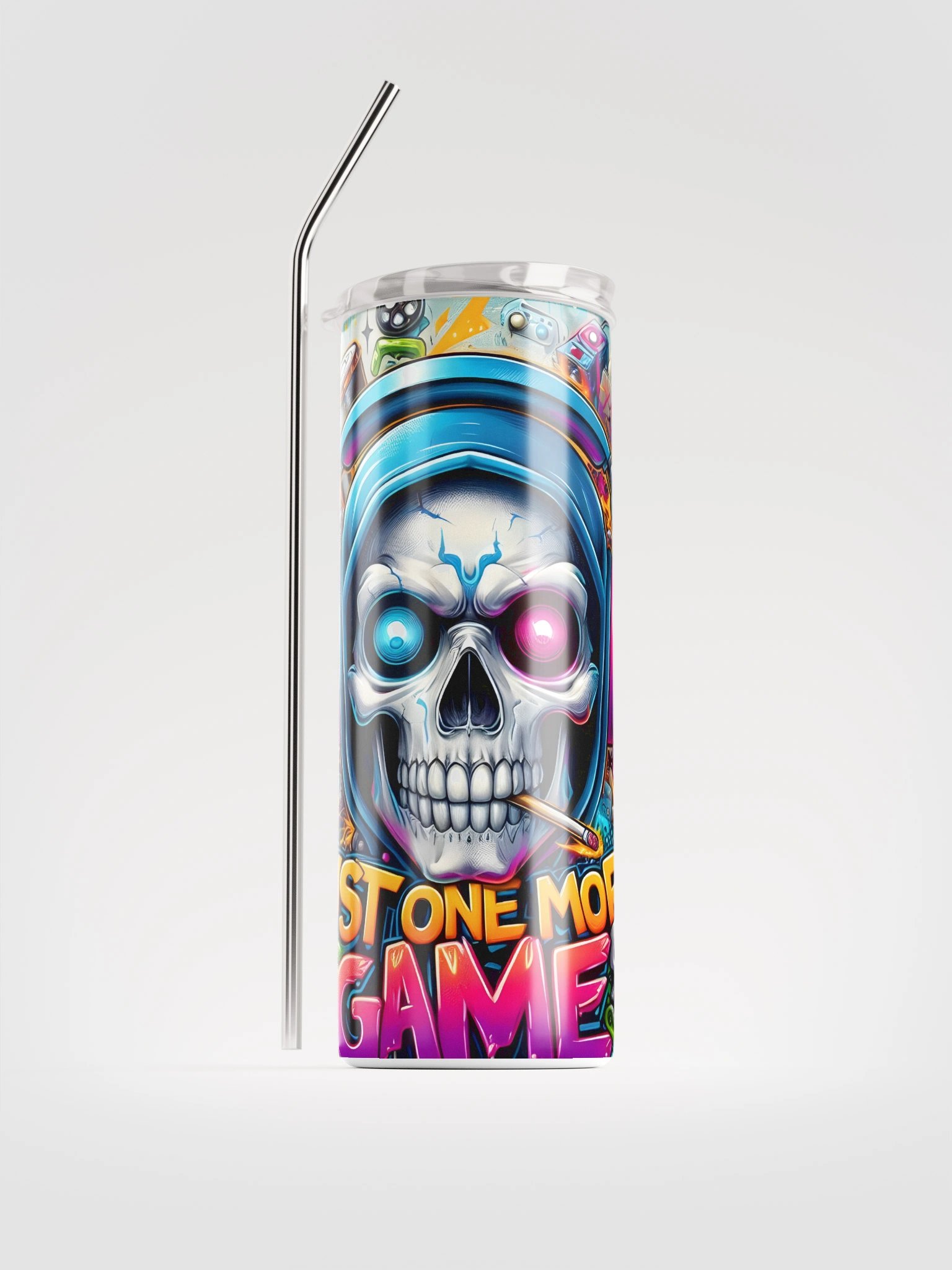 Gamer's Skull Stainless Steel Tumbler product image (1)