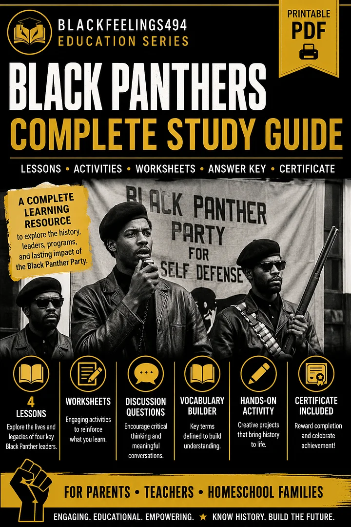 Black Panthers Complete Study Guide | Printable PDF | Homeschool & Classroom Resource product image (1)