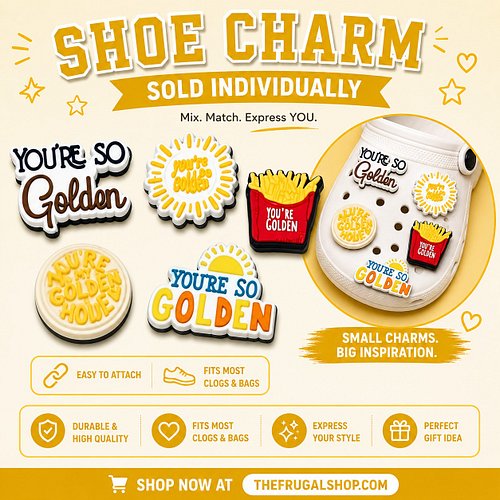 Elevate your shoe game with our Golden Shoe Charms, the perfect accessory for your favorite clogs. Available at https://www.t...