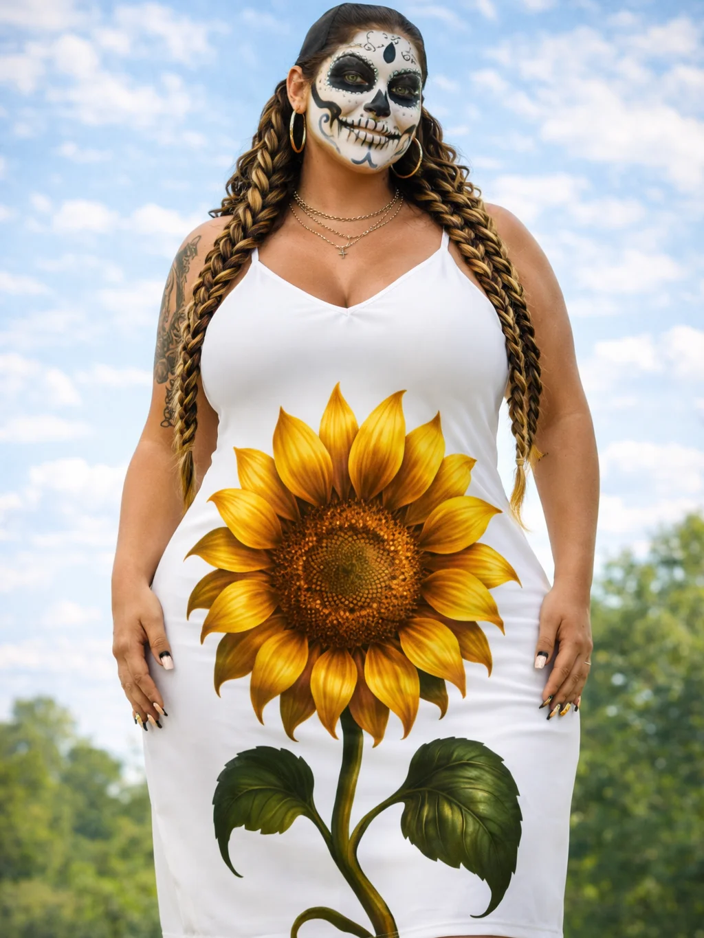 Sunflower Serenade Print Slip Dress product image (10)