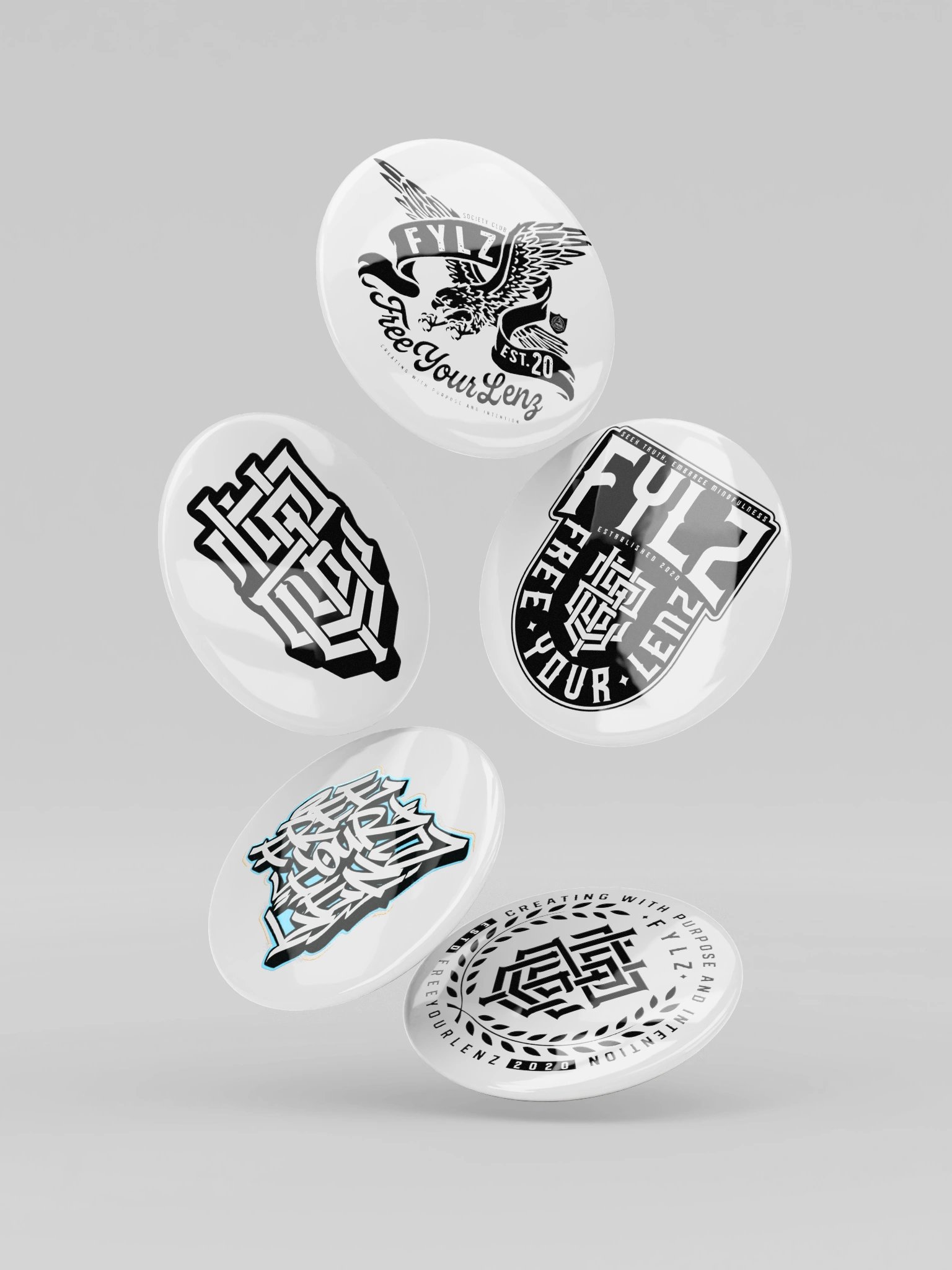 FYLZ Monochrome Button Pack | Set of 5 product image (2)