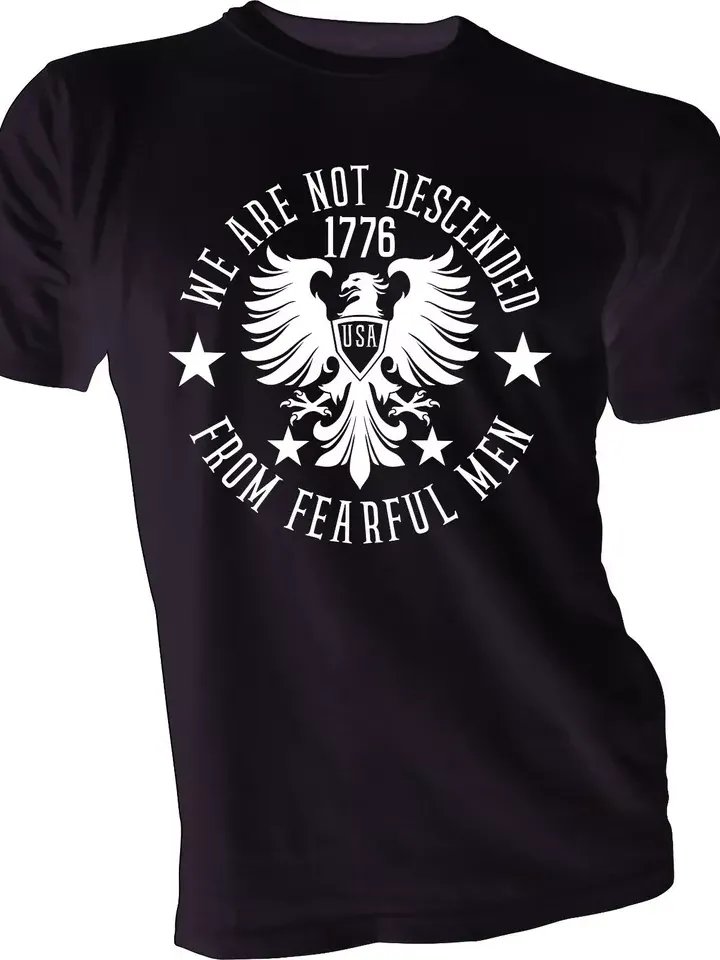 Men's Tee T-Shirt We Are Not Descended 1776 - WE THE PEOPLE PATRIOTIC AMERICAN product image (2)