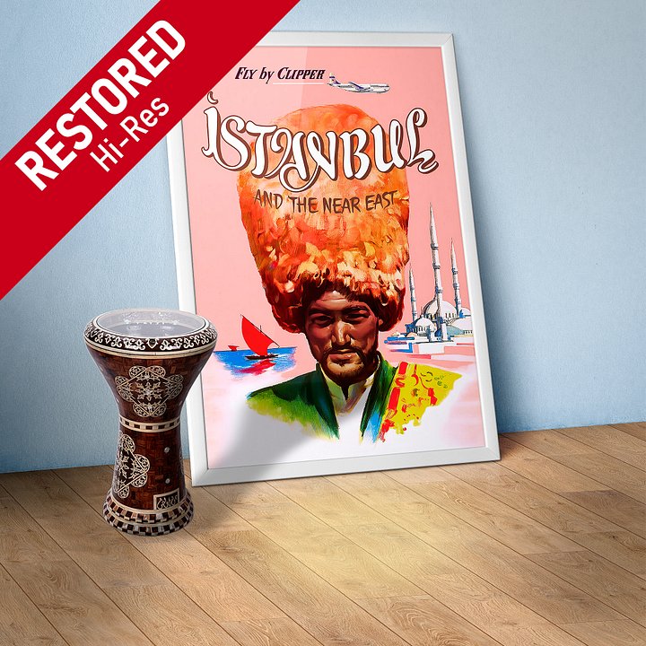 Istanbul, Turkey, 1950s — retro vintage travel poster product image (1)