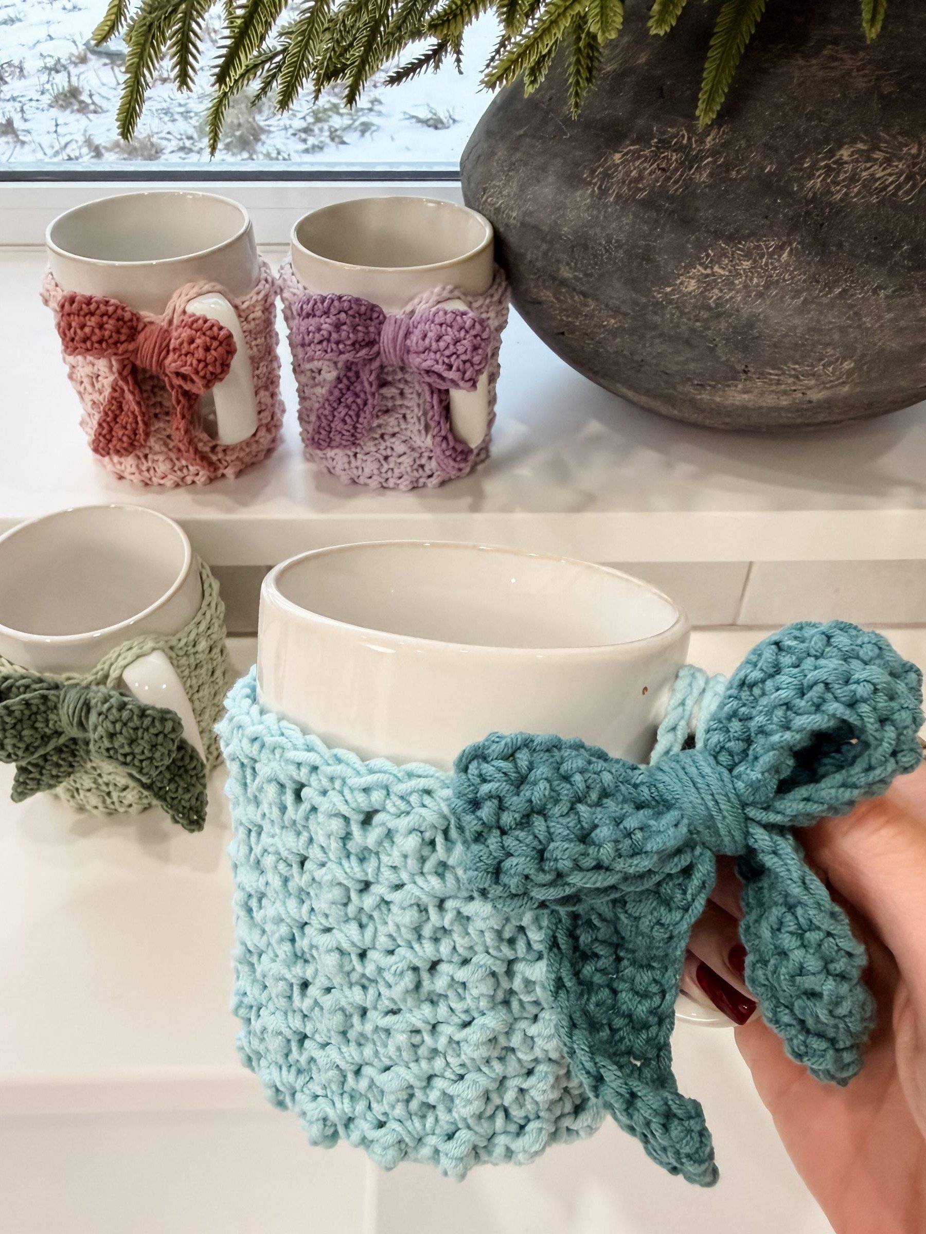 Winterberry Mug Cozy Crochet pattern product image (10)