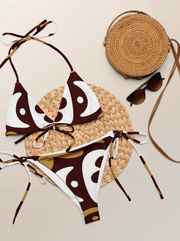 Maroon Ornamental Heart String Bikini product image (8)