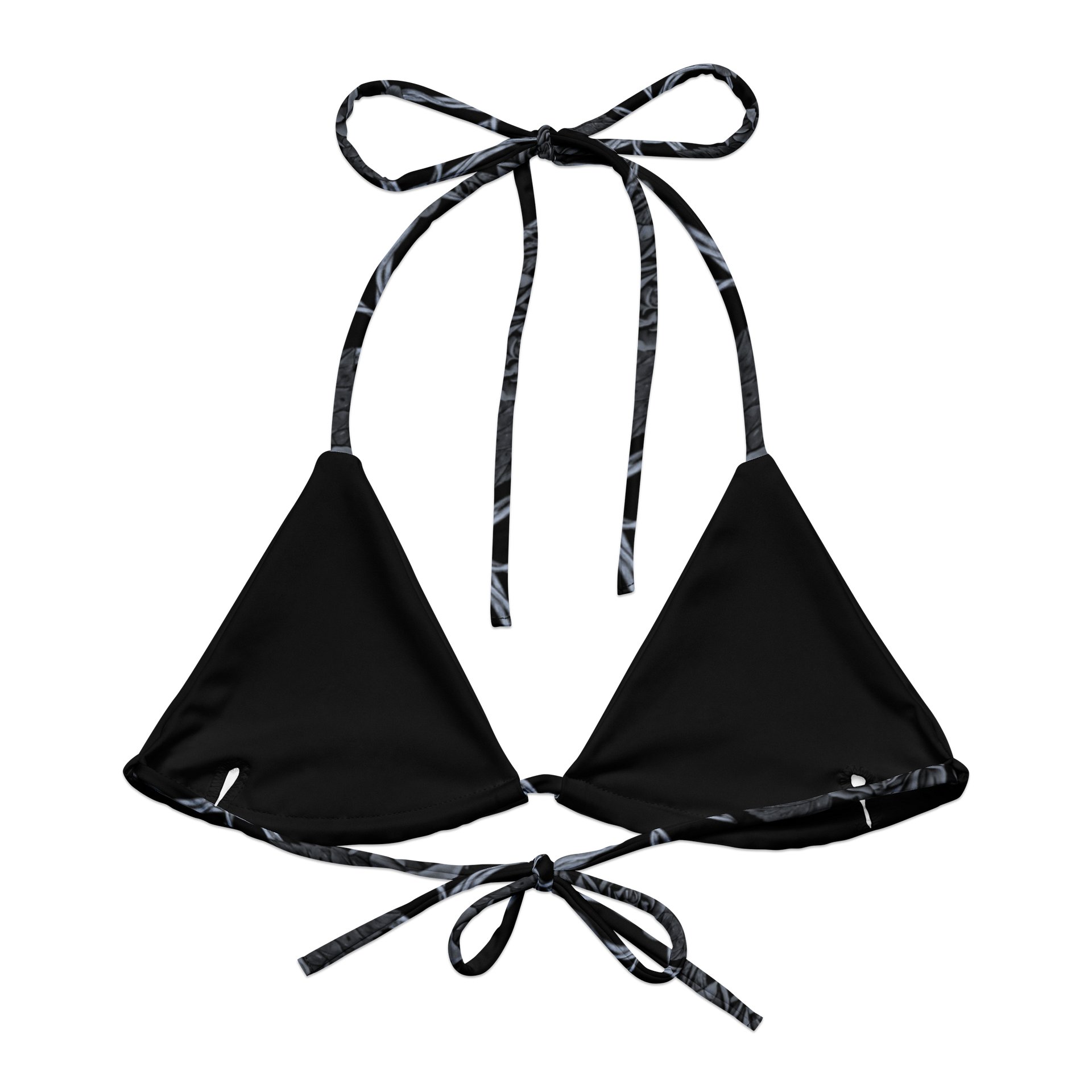 Grayscale Barbed Wire & Roses String Bikini Top product image (1)