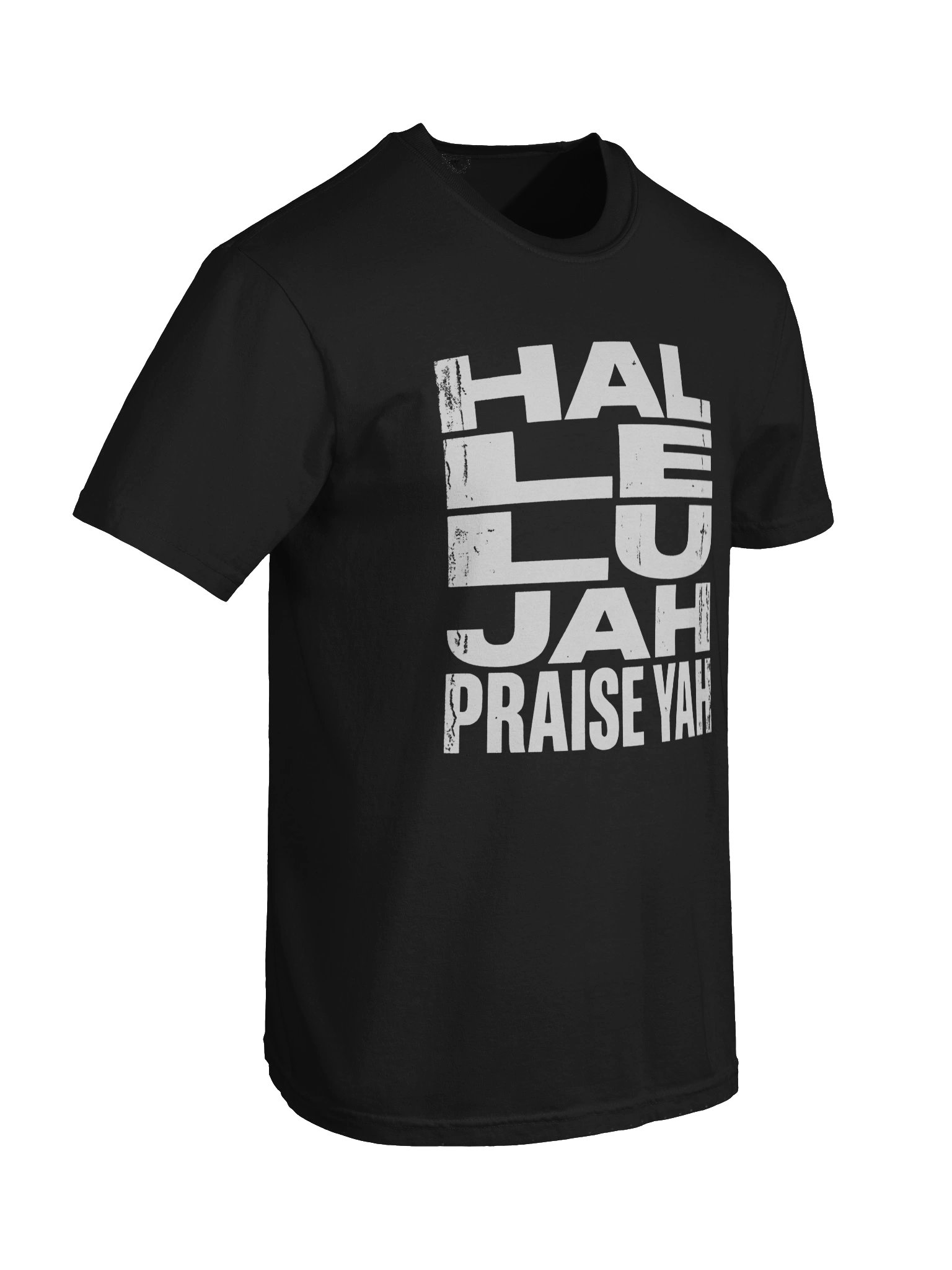 Hallelujah Praise Yah Distressed White Letter Comfort Colors Premium T-Shirt product image (118)