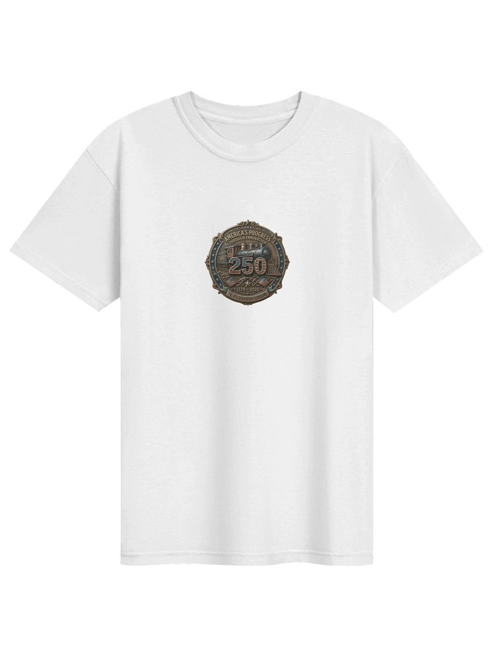 America 250th Anniversary Vintage Steam Train Medal T-Shirt product image (1)