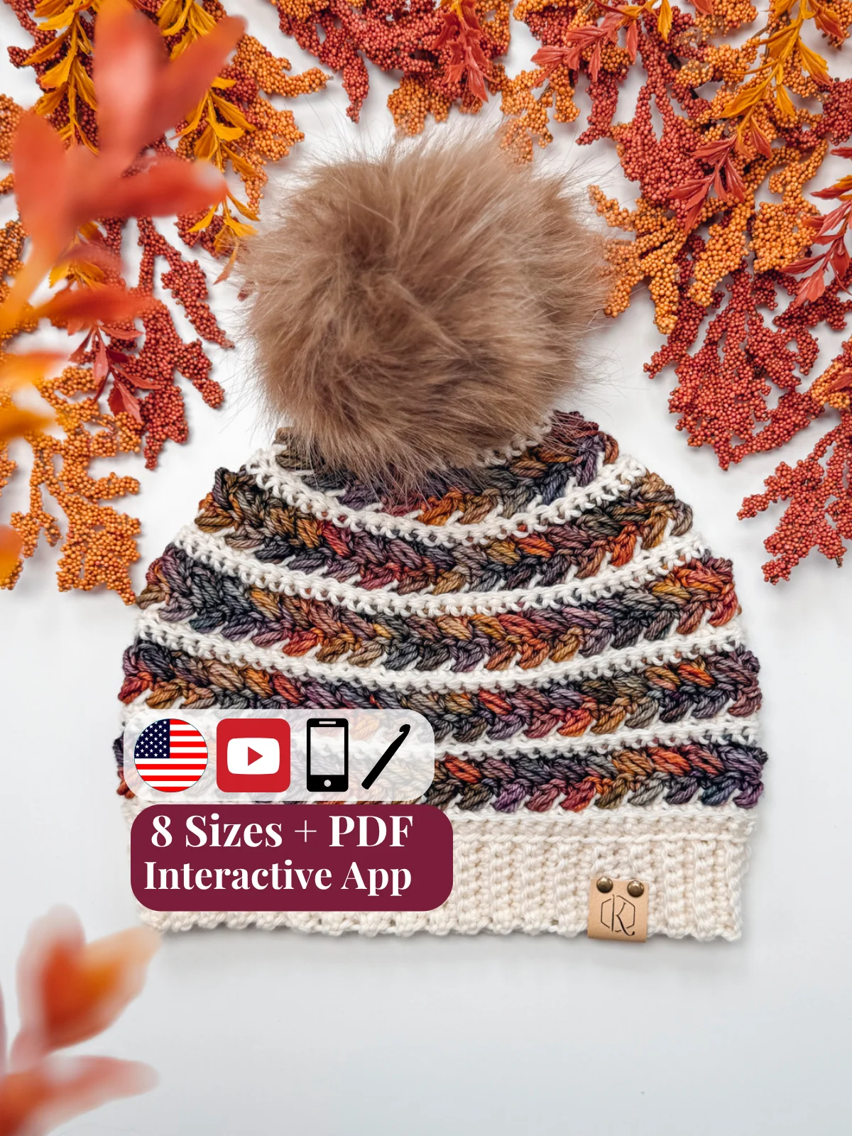 Wheat Stitch Crochet Beanie Pattern with Video Tutorial | Newborn–Adult product image (3)
