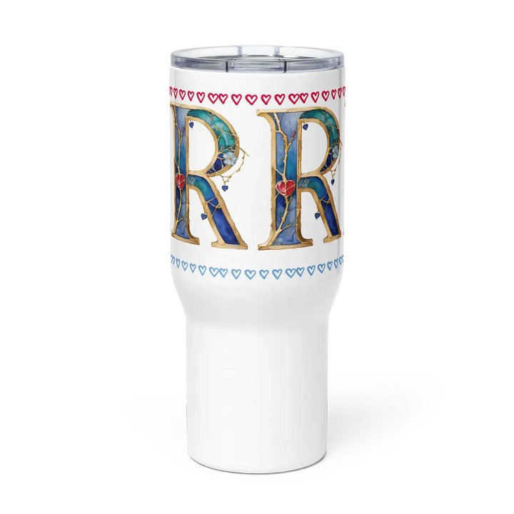 Valentine’s Monogram Letter R(4) Travel Cup product image (3)