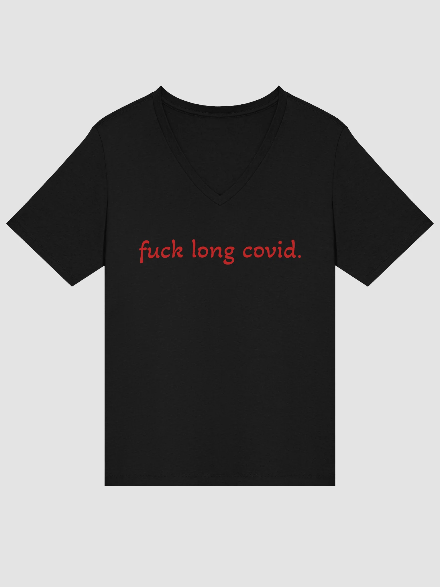 F*ck Long Covid Relaxed V-Neck Tee - Red product image (13)