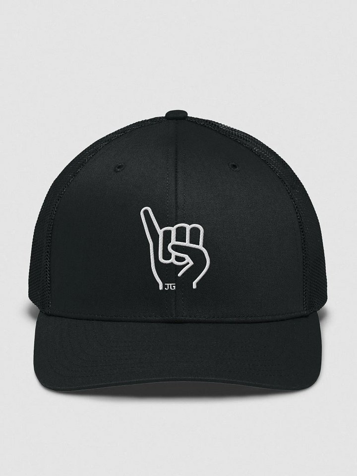 Pinkies Up Trucker Hat White Embroider product image (1)