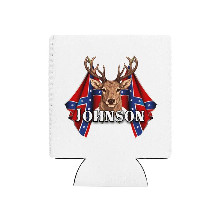 "Johnson" Last Name Rebel Redneck Deer - Coozie product image (1)