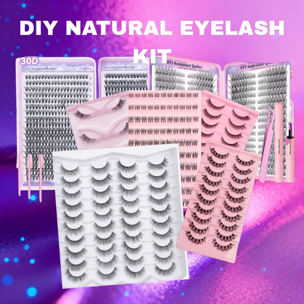 DIY Natural Lash Extension Cluster Kit – Bond, Seal & Mixed Length Clusters product image (1)