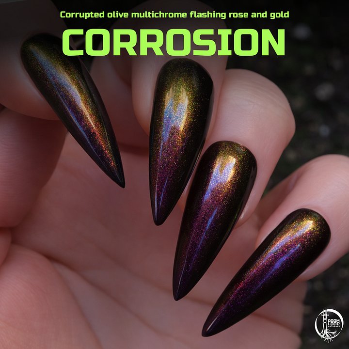 CORROSION - Corrupted Olive Rose and Gold Multichrome Nail Polish product image (1)