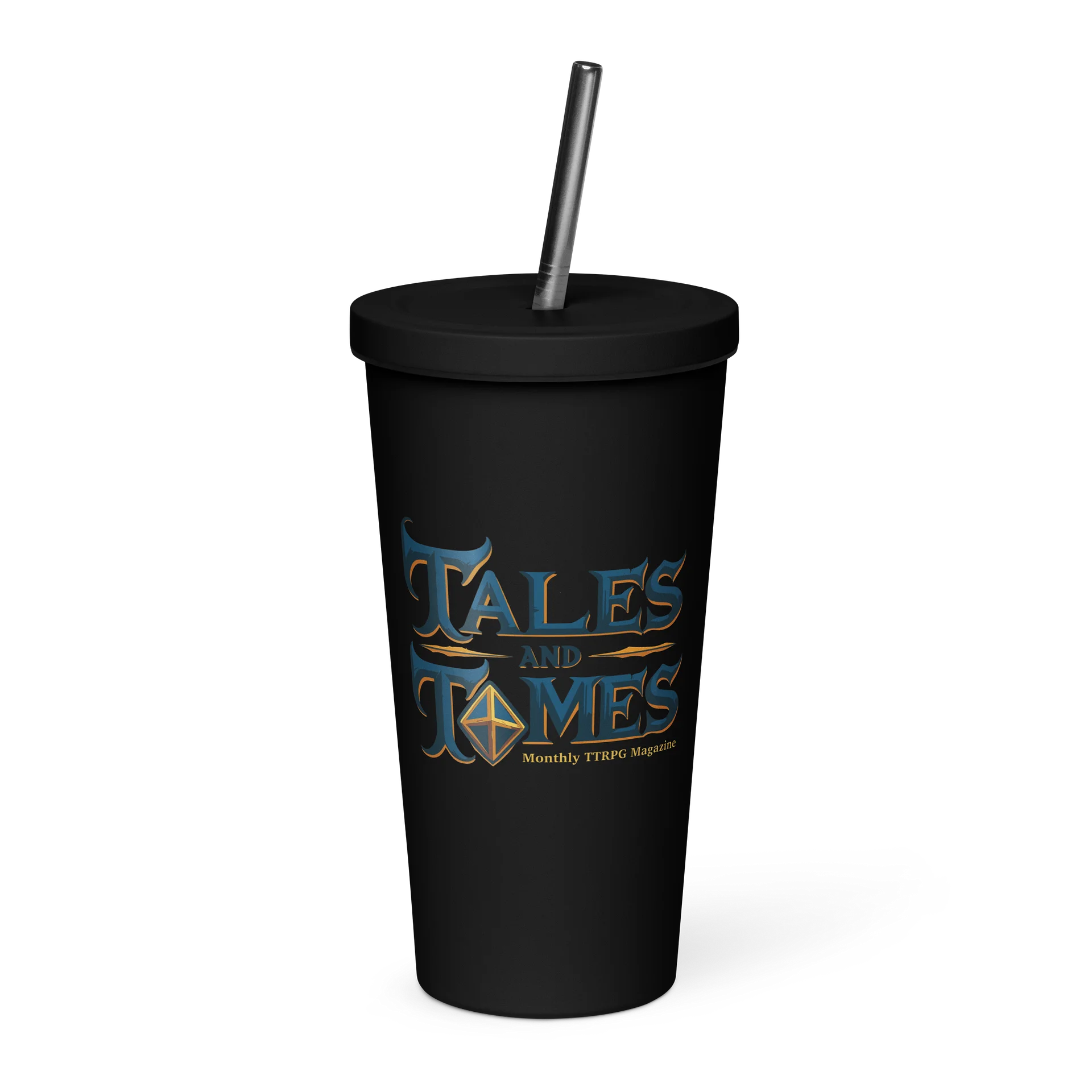 Tales & Tomes Insulated Tumbler - Stainless Steel with Straw product image (1)