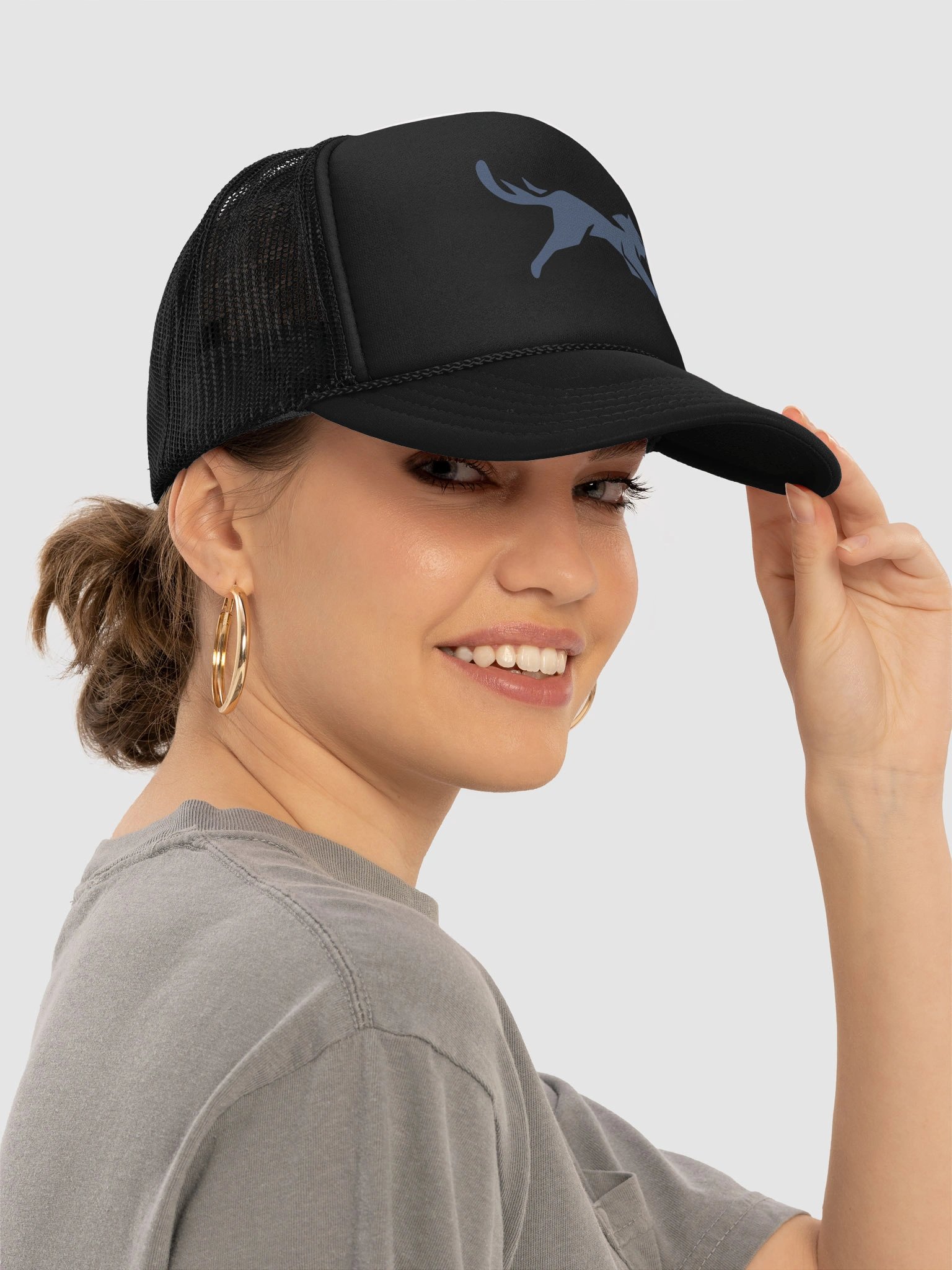 AQRA Running Cat Foam Trucker Hat product image (3)