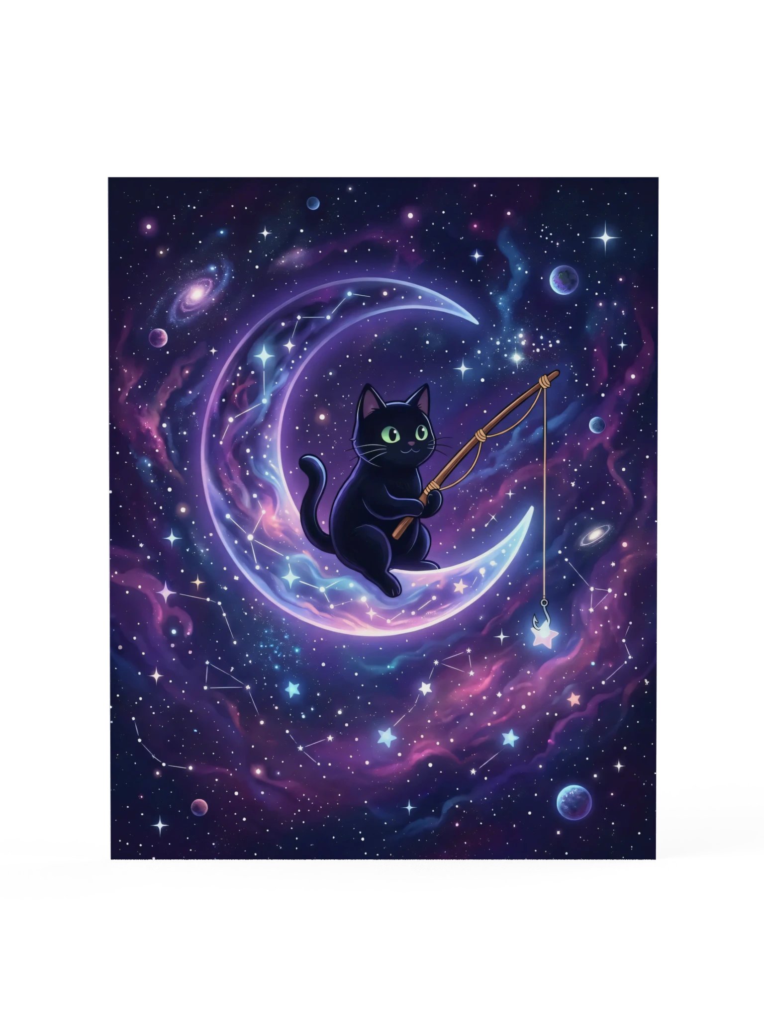 Moon Fishing Cat Poster product image (15)