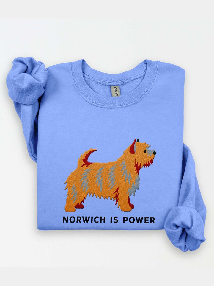 Norwich Is Power Sweatshirt (Embroidered) of a Norwich Terrier(Tan) product image (1)